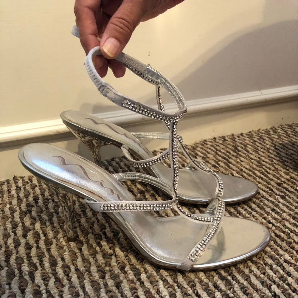 Silver Nina Heels